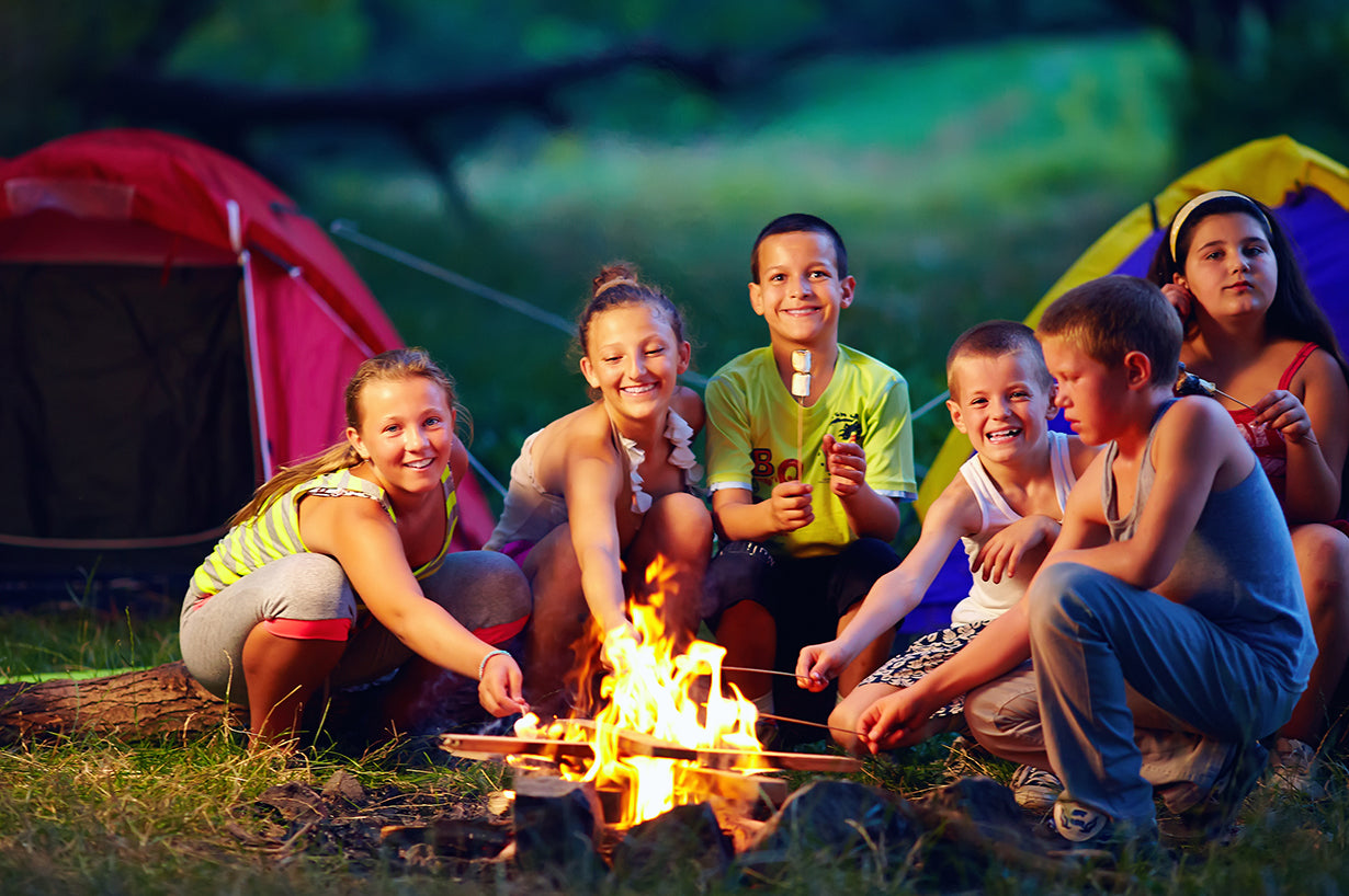 Kids enjoying barbecuing
